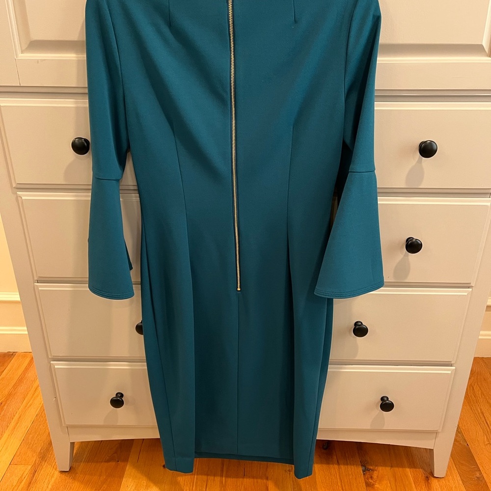 Calvin Klein Teal Long Sleeve Dress - Picture 3 of 4